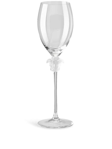 versace white wine glasses|More.